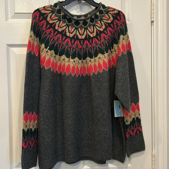 CECE Fairisle Trim Sweater - Picture 7 of 10